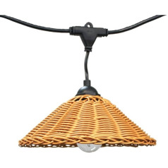 wonderlamp - Purna 8W LED Solar Fairy Lights с 10 светодиодами с ротанговым абажуром и пультом дистанционного управления, E27