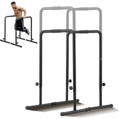 VEVOR Dip Bars Dip Stand Station with Adjustable Height, 200 kg Fitness Workout Dip Bar Station, Stabilizer, Parallet Push Up Stand, Parallel Bars Strength Training in Home Gym
