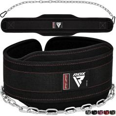 RDX Dip Belt 6 Inch with Chain and Carabiner, Professional Weight Belt for Additional Weight, Weight Lifting Belt Pull-Ups Dipping Belt, Weightlifting, Bodybuilding, Strength Training, Men and Women