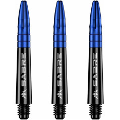 Mission Darts Sabre Shafts | Heavy Duty Black Polycarbonate Shafts with Coloured Aluminium Top | Multiple Pack Sizes | 6 Colours | Short