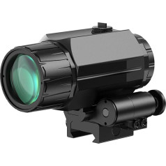 Feyachi M38 5X Red Dot Magnifier with Flip Picatinny Mounting Rifle Scope, Focus Adjustment, Wind Strength and Height Adjustable