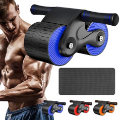 Ролик для тренировки живота с автоматическим отскоком Тренажер для тренировки живота с ковриком для тренировки живота с прочными двойным
