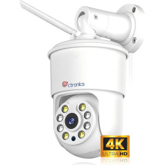 ctronics [4K полный металлический корпус 4K 8MP камера наружного наблюдения, AI людей / транспортных средств / животных обнаружения, отслеживание ав