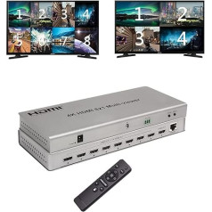 4K коммутатор Multi-Viewer 8 в 1 выход (10 режимов переключения) HDMI коммутатор аудио сплиттер поддерживает Ultra HD бесшовное переключение функции с ИК-