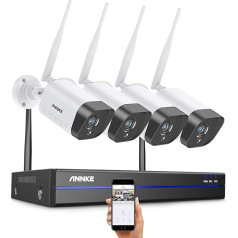 Annke 1080P WLAN Комплект камер наблюдения 4CH Беспроводная система видеонаблюдения NVR