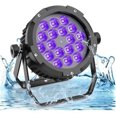 PUZILOZA Водонепроницаемый LED Par RGBWA + UV 6-в-1 LED, 18 LED Par Фара с DMX 6/10CH Строб Диско Световые Эффекты, Сценический Свет Прожектор для Бар, Церковь, Клуб,