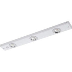 EGLO LED Unterbauleuchte Kob LED, 3 flammige Unterschrankleuchte Küche aus Metall in Weiß, Küchenlampe mit Wippschalter, LED Küchenleuchte warmweiß