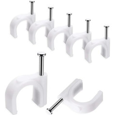 Citystores® Cable Clips 8mm Pack of 100 - Прочные зажимы для безопасной и организованной укладки кабелей, идеально подходят для телевизионных кабелей, кабе