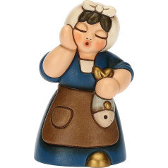 THUN, Женщина с рыбой Керамическая ручная роспись Голубая линия Классическая сцена Рождества Рождественское украшение 5 x 4,6 x 8,2 см H, разноцве