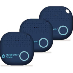 Musegear Key Finder with Bluetooth App - Version 2 - Keyfinder Loud for Mobile Phone in Blue - GPS Location/Coupling - Key Finder