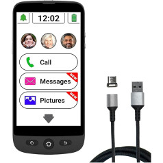 Swissvoice S510-M Мобильный телефон для пожилых людей с простым зарядным устройством на магнитном кабеле Смартфоны для пожилых людей с большими к