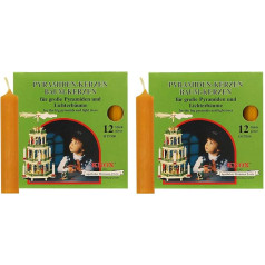 OLShop AG Knox Пирамидальные свечи натуральные упаковка из 2 (2 x 12 шт.) Размер около 17 x 100 мм Рождественские свечи