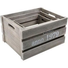 Набор из 3 деревянных коробок в стиле шебби-шик с надписями на внешней стороне, декоративные или транспортные, красивый потертый вид благод