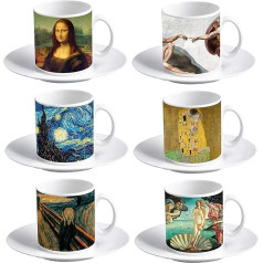 My Custom Style Cappuccino/The #Arte # 70 x 70 mm with Saucer (Pack of 6)