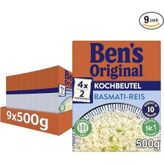 Рис Ben's Original Basmati, пакеты для 10-минутного приготовления, 9 упаковок (9 x 500 г)