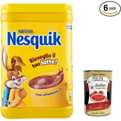 6 x Nesquik растворимый препарат для приготовления напитков с нежирным какао, 1 кг + итальянская гурманская польпа 400 г