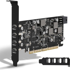 Карта PCIe USB 3.2 Gen 2 (Power Delivery), 10 Гбит/с, 4 порта USB C (2 x 45 Вт + 2 x 30 Вт) для настольных ПК