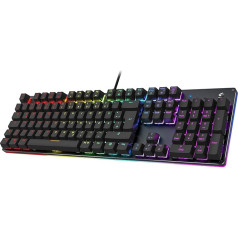 Механическая игровая клавиатура Black Shark с RGB-подсветкой, немецкая раскладка QWERTZ, синие переключатели, 105 клавиш, металлическая пластина, пол