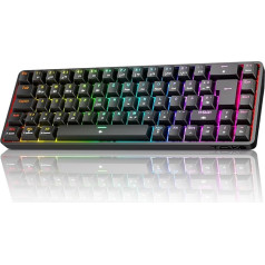 Игровая клавиатура TMKB T68, 60% беспроводная механическая RGB-клавиатура с Bluetooth/2.4G/Type-C, компактные 68 клавиш с антипризрачным эффектом, немецкая 