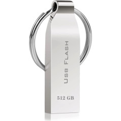 Locpof USB Stick 512 GB Металлические USB-флешки с кольцом для ключей USB-флешки 512 GB USB Memory Stick USB Большой емкости Водонепроницаемый флэш-накопитель USB Flash
