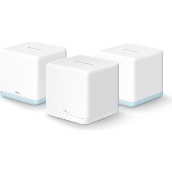 Mercusys Halo H1200G Mesh WLAN Set (3 Pack), AC1200 Dual Band Router & Repeater, 2 x Ports для каждого устройства, рекомендуется для домов с 3-5 спальнями, MERCUSYS App