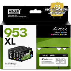 Картриджи для принтеров Timink 953XL Multipack Replacement for HP Officejet Pro 8715 8710 for Officejet Pro7720 7740 8730 8720 8725 8210 Printers (4 Pack)
