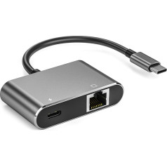 USB C к RJ45 LAN Ethernet гигабитный сетевой адаптер с Chippset AX88179 с зарядкой 100 Вт PD для Windows/iOS/iPadOS/MacOS/Linux