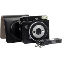 Чехол для моментальной камеры Yunseity, совместимый с Fujifilm SQ6, винтажный чехол для камеры из кожи PU с регулируемым плечевым ремнем и съемной вер