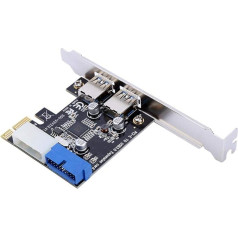 Lazmin USB Controller Card Power Connector PCI-E to USB 3.0 Super Speed Expansion Card Adapter with Front 19PIN Interface