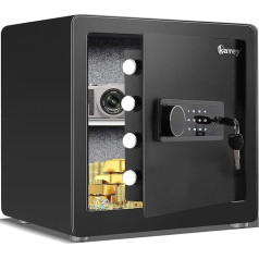 Сейф Kavey 1.6 Cub, домашний сейф с сенсорной клавиатурой с подсветкой и двойной системой сигнализации, денежный сейф с функцией отключения звук