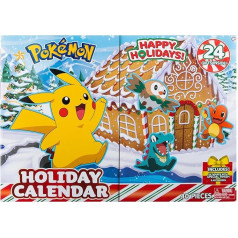 Pokémon PKW3066 Адвент-календарь с боевыми фигурками, официальный календарь Pokémon с 24 сюрпризами