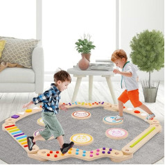 Holz Balance Beam für Kinder Kleinkind Montessori Balance Beam Indoor Outdoor Kids Balance Stepping Stones Koordination und Stabilitätsübung