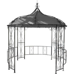 Almeria Pergola Круглая беседка для сада Прочный стальной каркас Диаметр 3 м Серый