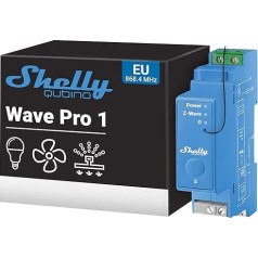 Shelly Wave Pro 1 | Professioneller 1-Kanal DIN-Schienen Smart Schalter mit Potentialfreien Kontakten | Z-Wave 800 Series Lichtschalter | Hausautomation | Z-Wave-Gateway erforderlich