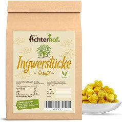 Achterhof Кусочки засахаренного имбиря 1000 г | Сушеный имбирь | Подслащенный и без серы | Сушеные фрукты | Острый и бодрящий освежающий