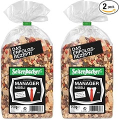 Мюсли Seitenbacher Manager I Клубника I Шоколад I Цельнозерновые I Рецепт успеха I (1 x 750 г) (упаковка из 2)