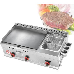 PHOLK Коммерческая Настольная Газовая Сковорода, Ресторан Нержавеющая Сталь Teppanyaki Сковорода с Регулируемой Температурой, Кухня LPG Газовый Г