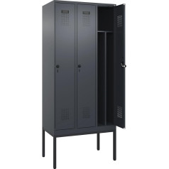 kaiserkraft | Разделительный центр Evolo Plus | 3 отделения | серый | Ш 900 мм | с узкими ножками | безопасная поворотная защелка