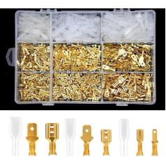 IIXUDXMSH 900pcs 2.8/4.8/6.3mm Female Male Spade Crimp Connectors Electrical Lugs Terminal Insulating Wire Quick Splice Assortment Kit