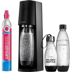 Карбонизатор воды SodaStream TERRA Value Pack с баллоном CO2, 2 х 1 л пластиковые бутылки, безопасные для мытья в посудомоечной машине, и 1 х 0,5 л пластикова