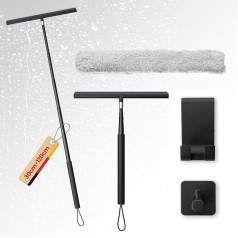 LORESJOY 29.5-120 см Душевой сквидж, 120 см Силиконовый сквидж для душа с держателем без необходимости сверления с сердечником из нержавеющей стали 