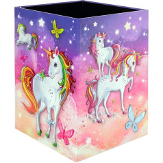 HERMA 19738 Unicorn Мусорный бак для бумаги 15 литров Складной прочный картон Тонкий бак для девочек и мальчиков Прямоугольный бак для мусора для де