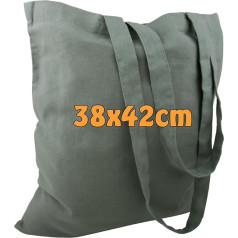 Хлопковая сумка Cottonbagjoe, джутовая, без печати, с двумя длинными ручками, 38 x 42 см.