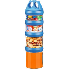 Besthouse Snack Storage Container 4-Piece Twist Lock Stackable Storage Jars Formula Dispenser for Storing Milk, Protein Powder, Snacks, Travel Items, BPA Free (Navy Blue, 31oz)