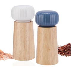 Набор мельниц для соли и перца Palmcee 6 дюймов из дерева и керамики с регулируемой керамической сердцевиной, ручная перезаправляемая мельниц