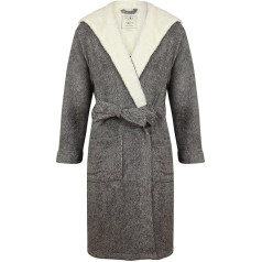 Мужской халат John Christian из супермягкого флиса с капюшоном в крапинку серого цвета