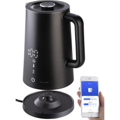 Rosenstein & Söhne Alexa Kettle: Умный WiFi чайник 1,7 л Cool Touch, выбор температуры, приложение, 2200 Вт (чайник с управлением Alexa, чайник с таймером, контроль темп