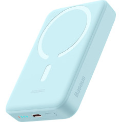 Магнитный мини-индукционный powerbank 10000 мАч 30 Вт + кабель USB-C - синий