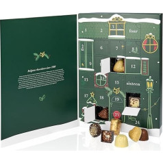 Роскошный адвент-календарь с высококачественными бельгийскими шоколадными конфетами. Традиционно и ремесленно. Великолепное сочетание. 