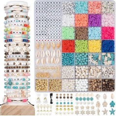 Пляжный бисер для браслетов, набор для изготовления браслетов из глиняного бисера, пляжный бисер для изготовления украшений, набор для изг